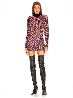 Dundas x Revolve Jett Jacquard Dress in animal jacquard Size XS